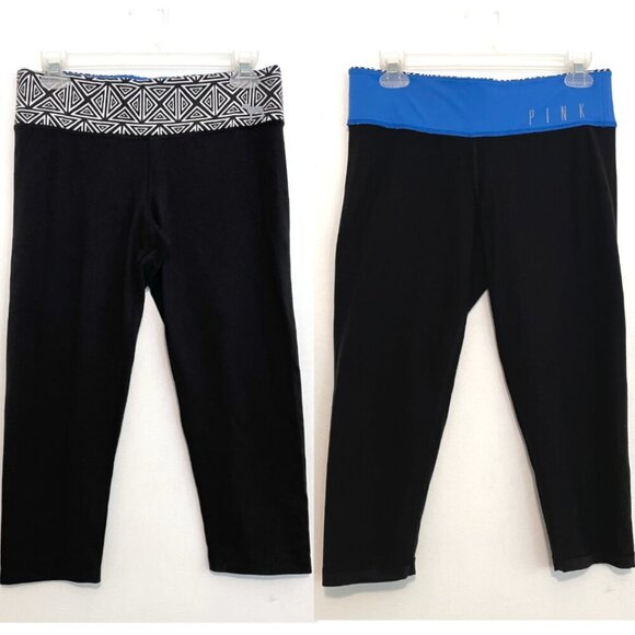 VS PINK VICTORIA'S SECRET PINK Ultimate Reversible Crop Leggings Capri Capris S - Picture 1 of 16